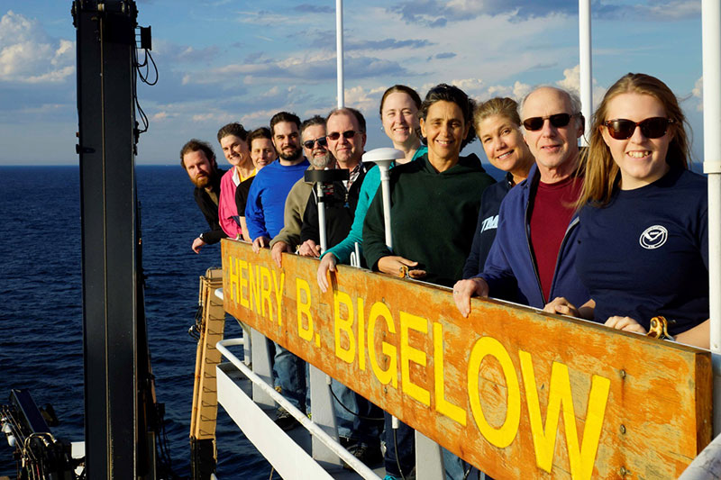 The motley science team of the Northern Neighbors: Transboundary Exploration of Deepwater Communities expedition at the end of a successful cruise.