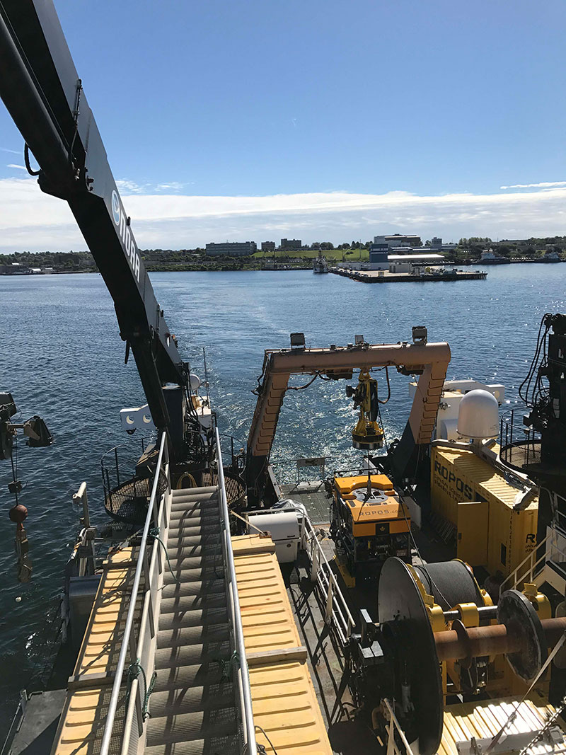 Pulling away from the dock in Newport, Rhode Island.