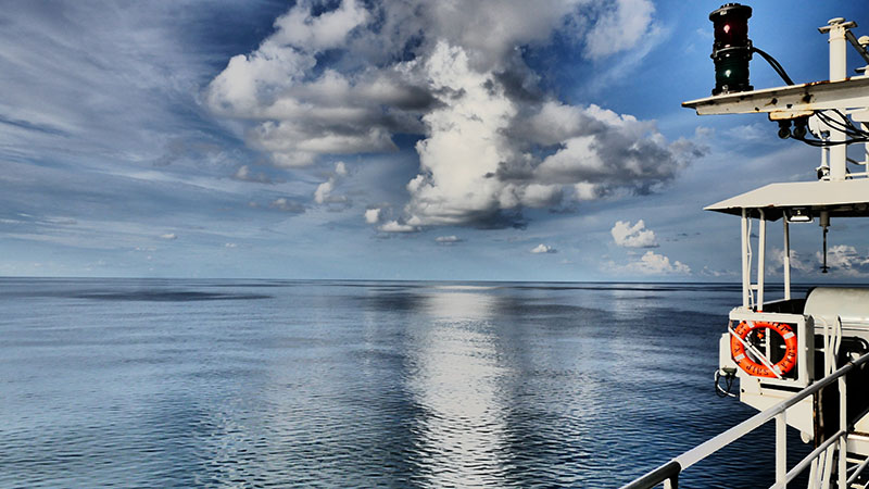 NOAA Ship Nancy Foster stationed above the West Florida Shelf during ROV surveys.