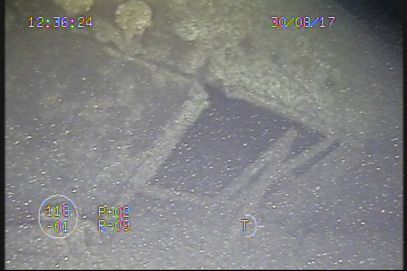 This image, captured by ROV, shows the last visible cargo hatch underneath the ship before it become buried in sediment at the bottom of Lake Huron. According to Choctaw’s plans, four more hatches and the bow structure remain embedded in the lake bottom, not visible along the surface.