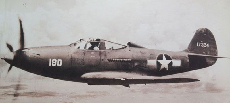 The P-39Q Airacobra, a single seat plane that was primary aircraft used by Tuskegee airmen over Michigan beginning in September 1943.