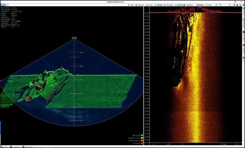 Shipwreck from Kiska imaged by the T50.