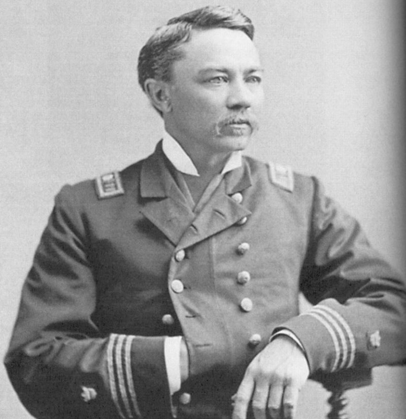 An 1880 photograph of Michael A. Healy, first commissioned African-American officer in federal service. 