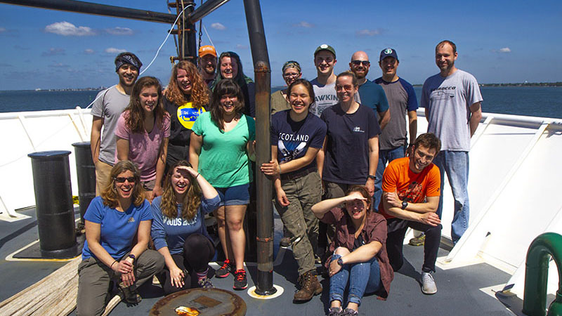The Leg 2 science team at the end of the DEEP SEARCH 2019 mission aboard NOAA Ship Ronald H. Brown.
