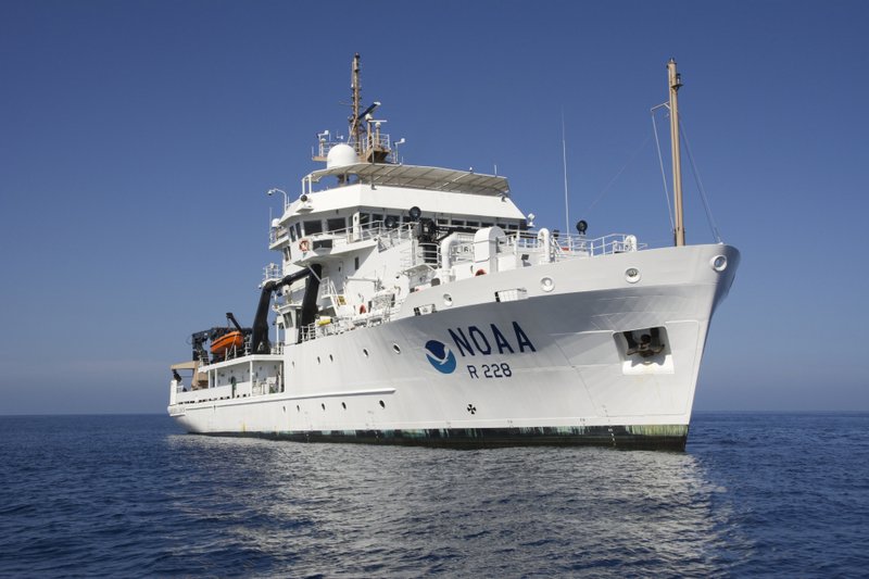 Around-the-clock operations planned onboard NOAA Ship Reuben Lasker include use of the SeaBED AUV and two-body ROV system Yogi and Guru.