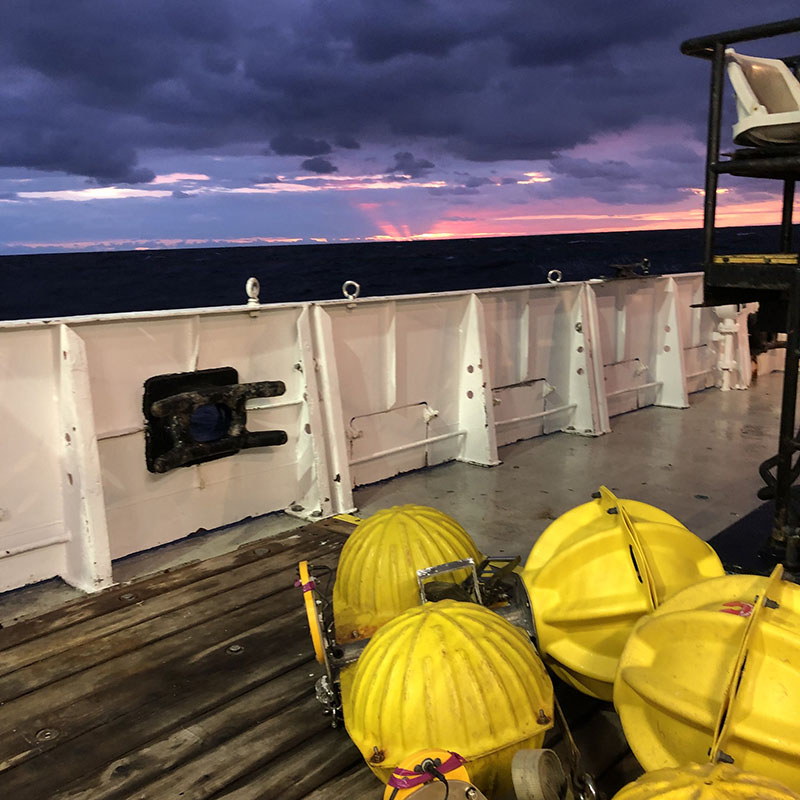 Acoustic landers used to recover biofilm recruitment experiments on the R/V Point Sur after spending four months on the Gulf of Mexico seafloor.