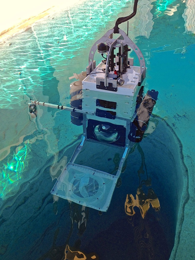 Leggo Lander with pressure-retaining seawater samplers integrated tested during the Instrumentation to Assess the Untainted Microbiology of the Deep-Ocean Water Column project for assessing the untainted microbiology of the deep-ocean water column.