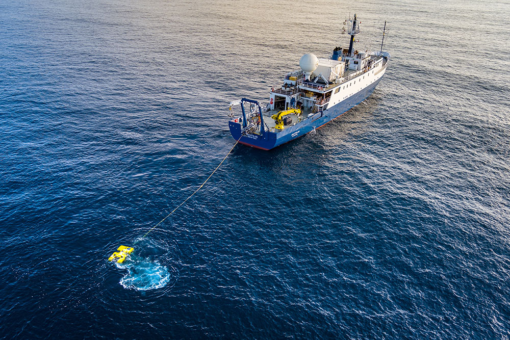Exploration Vessel Nautilus and remotely operated vehicle Hercules.