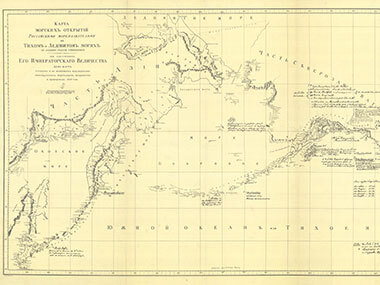 1802 map of Russian America and the Bering Sea.