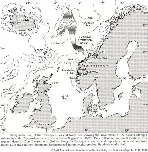 Bathymetric Map of Norwegian and North Seas