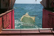 An Issacs-Kidd Midwater Trawl in use