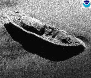 sonar image of the USS Monitor
