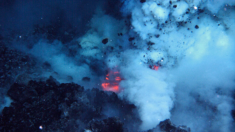 underwater volcanoes erupting lava