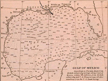 The first modern bathymetric map was created from soundings made in the Gulf of Mexico. (NOAA Photo Library).