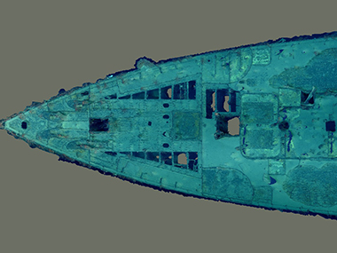 USS <i>Baltimore</i> (C-3) Plan View of the Bow Section