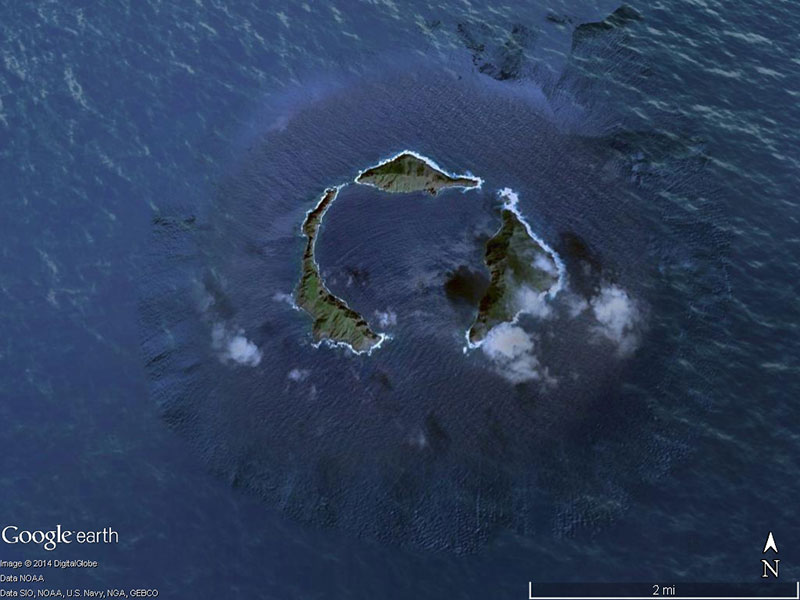 Google Earth image of Maug from above.