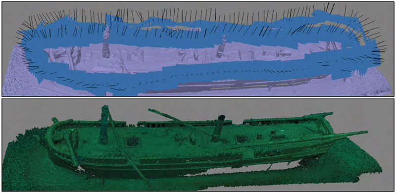 An example of the photogrammetric modeling that will be used to image shipwreck sites.