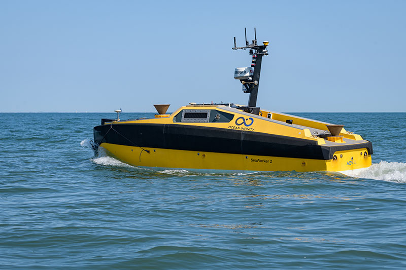 This team will use an autonomous surface vehicle like this one to search for shipwrecks in new and proposed national marine sanctuaries in the Great Lakes.