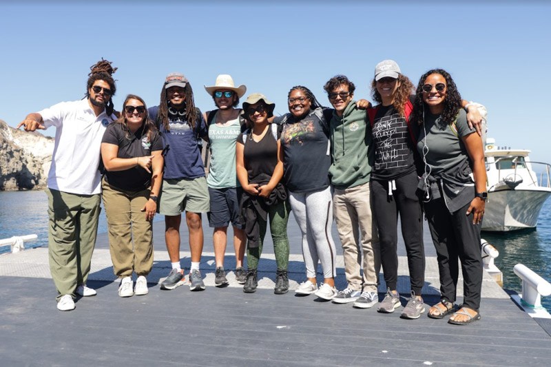 Program participants gather for a group photo at the University of Southern California Wrigley Marine Science Center.