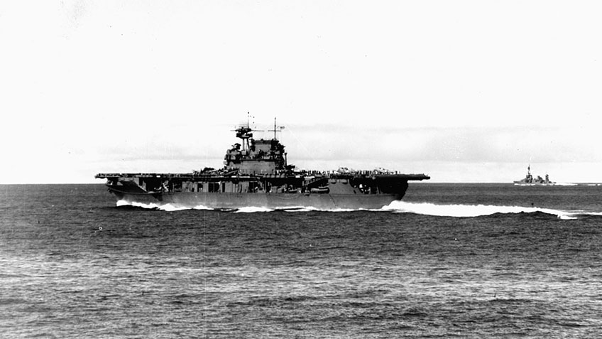 Seen here on June 4, 1942, the aircraft carrier USS Enterprise played a pivotal role in the Battle of Midway. Image courtesy of the U.S. Navy/National Archives.