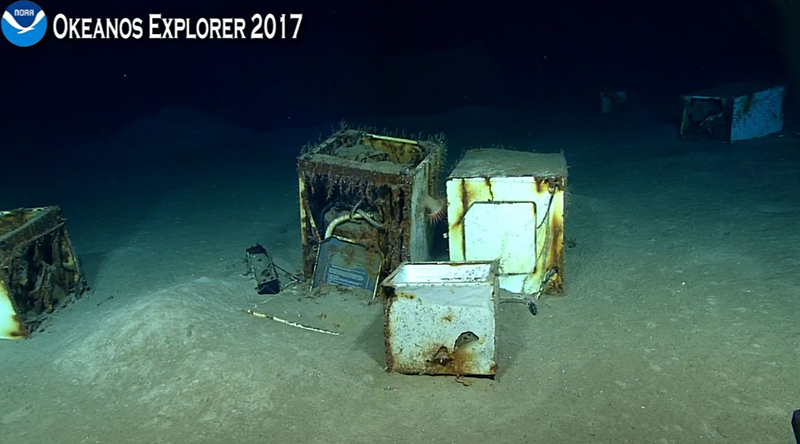 These home appliances, found on the seafloor during a 2017 expedition to the Gulf of Mexico, were among the most surprising observations of marine debris made during the course of the project.