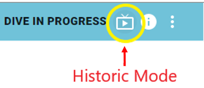 Figure 2 - Historic mode icon. Clicking will toggle to Live mode.