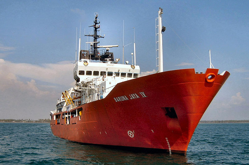 During the expedition U.S. and Indonesian scientists will work side-by-side on two ships, the Okeanos Explorer and the Indonesian research vessel Baruna Jaya IV (shown here), and at Exploration Command Centers (ECCs) ashore.