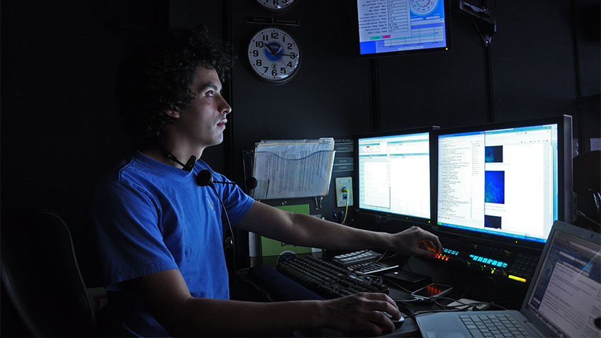 Santiago Herrera, one of Tim Shank's doctoral students with the Massachusetts Institute of Technology-Woods Hole Oceanographic Institution joint program, has been aboard NOAA Ship Okeanos Explorer during the INDEX-SATAL 2010 expedition.