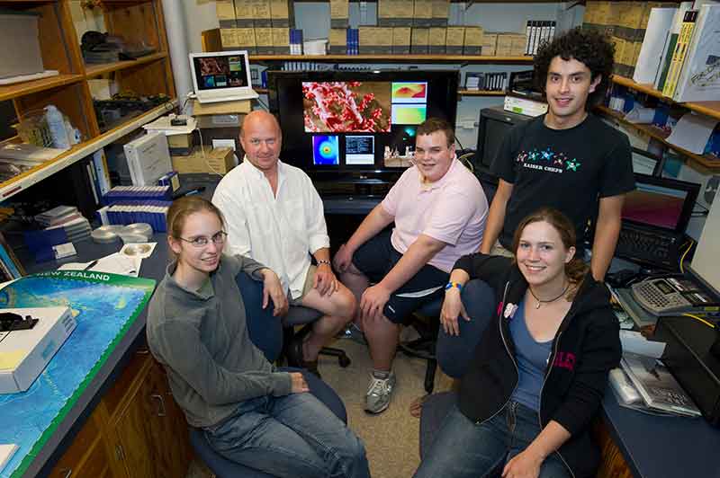 Lead Scientist, Tim Shank, with students, interns and volunteers. During the INDEX-SATAL 2010 expedition, Tim and his graduate students and interns are distributed in four geographic locations across the globe, yet all participate in operations at the same time. Left to right: Elizabeth Sibert, Tim Shank, Will Hallisey, Santiago Herrera, and Catriona Munro.