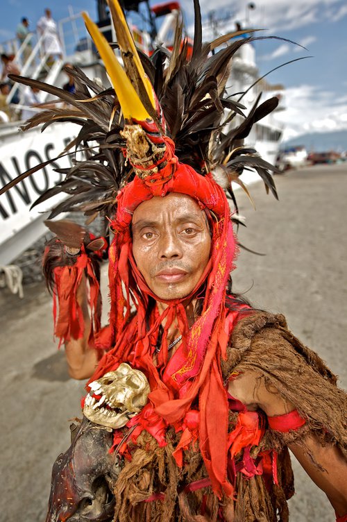 Chief Bosun Carl VerPlanck took this photo during the welcoming ceremony of one of the traditional dancers.