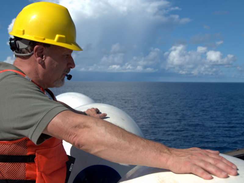 Dave Lovalvo keeps a close eye on the first ROV deployment of INDEX-SATAL 2010.
