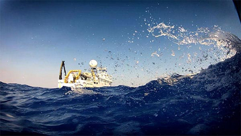 NOAA Ship Okeanos Explorer conducts operations in the northern Gulf of Mexico.