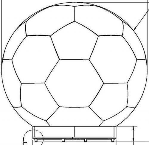 Illustration of a VSAT dome that clearly shows the dome's soccer ball shape.