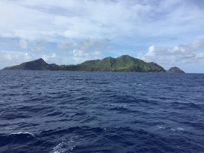 Maug, one of the volcanos within the Islands Unit of the Marianas Trench Marine National Monument, as seen from NOAA Ship Okeanos Explorer during Dive 3 of Leg 3.