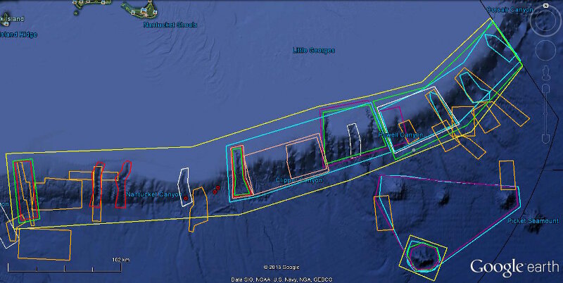 Image showing input received to inform priority operating areas for the 2013 Northeast U.S. Canyons expedition.