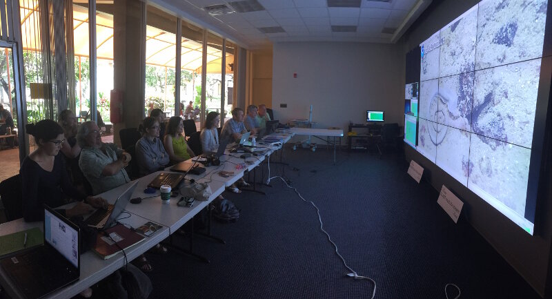 Shore-based scientists participating from the University of Hawaii Exploration Command Center.