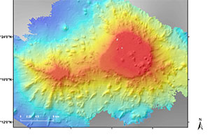 Bathymetry of a guyot within the Wake Atoll Unit of the Pacific Remote Islands Marine National Monument.