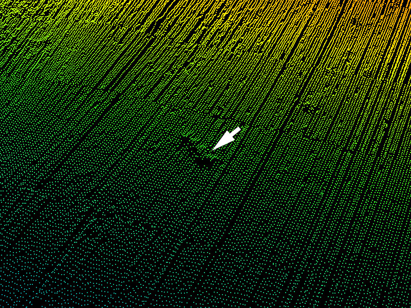 Raw multibeam point data of suspected wreck of Japanese destroyer Hayate.