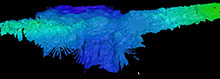 This saddle-like feature was mapped on May 1, 2017, between a unnamed seamount and ridge, just north of the Cook Islands. The area was previously unmapped, so this is the first time this feature has ever been revealed to humans in such detail. Data like these are important because they help scientists to understand the importance between ridge areas and plateaus, as well as the connection between this region and others. This saddle-like feature was mapped on May 1, 2017, between a unnamed seamount and ridge, just north of the Cook Islands. The area was previously unmapped, so this is the first time this feature has ever been revealed to humans in such detail. Data like these are important because they help scientists to understand the importance between ridge areas and plateaus, as well as the connection between this region and others.