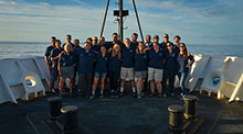 The Mission Team of the NOAA Ship Okeanos Explorer expedition, Mountains in the Deep: Exploring the Central Pacific Basin. We journeyed from American Samoa through the Cook Islands, Jarvis Island, Palmyra Atoll, Kingman Reef, and the High Seas all the way to Honolulu, HI. The Mission Team of the NOAA Ship Okeanos Explorer expedition, Mountains in the Deep: Exploring the Central Pacific Basin. We journeyed from American Samoa through the Cook Islands, Jarvis Island, Palmyra Atoll, Kingman Reef, and the High Seas all the way to Honolulu, HI.