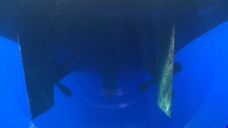 The propellers on NOAA Ship Okeanos Explorer.