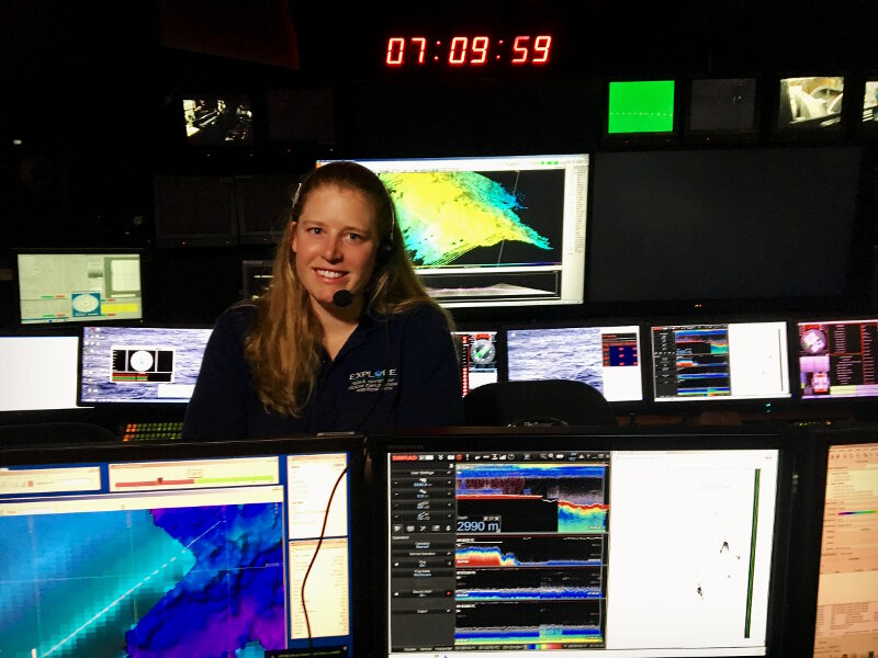 Kasey Cantwell is the expedition coordinator for the Mountains in the Deep: Exploring the Central Pacific Basin expedition. She is a Field Operations Specialist with NOAA's Office of Ocean Exploration and Research.