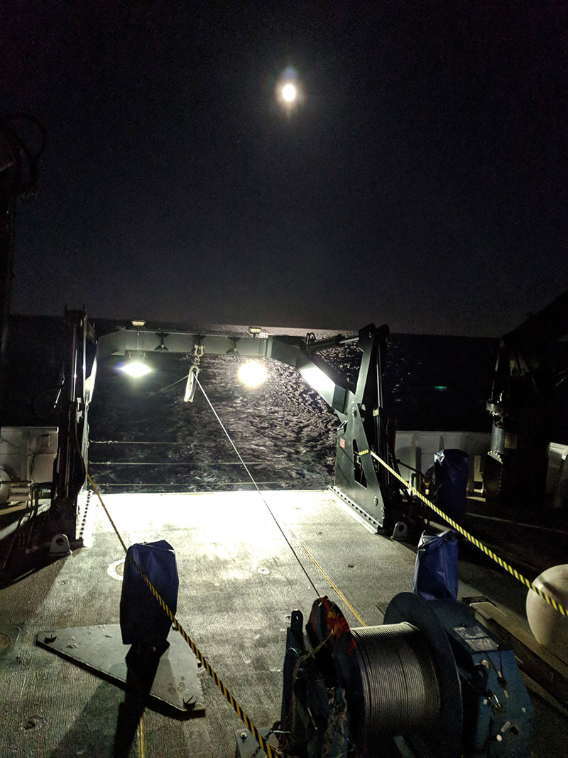 Towed cable array the night of March 31. 2018.
