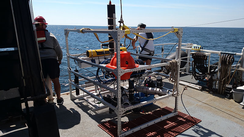 This suite of sensors includes high-frequency acoustic sensors from collaborators Drs. Brad Penta (Naval Research Laboratory) and Kevin Boswell (Florida International University) that allow us to map distributions of individual returns from organisms at finer scales while at depth.