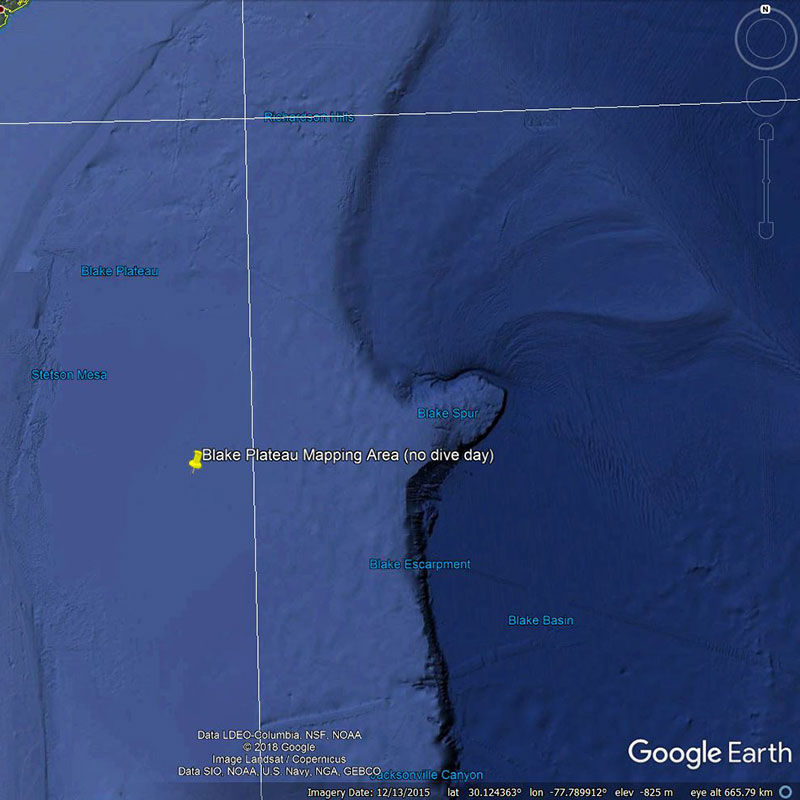 Location of NOAA Ship Okeanos Explorer on June 18, 2018.