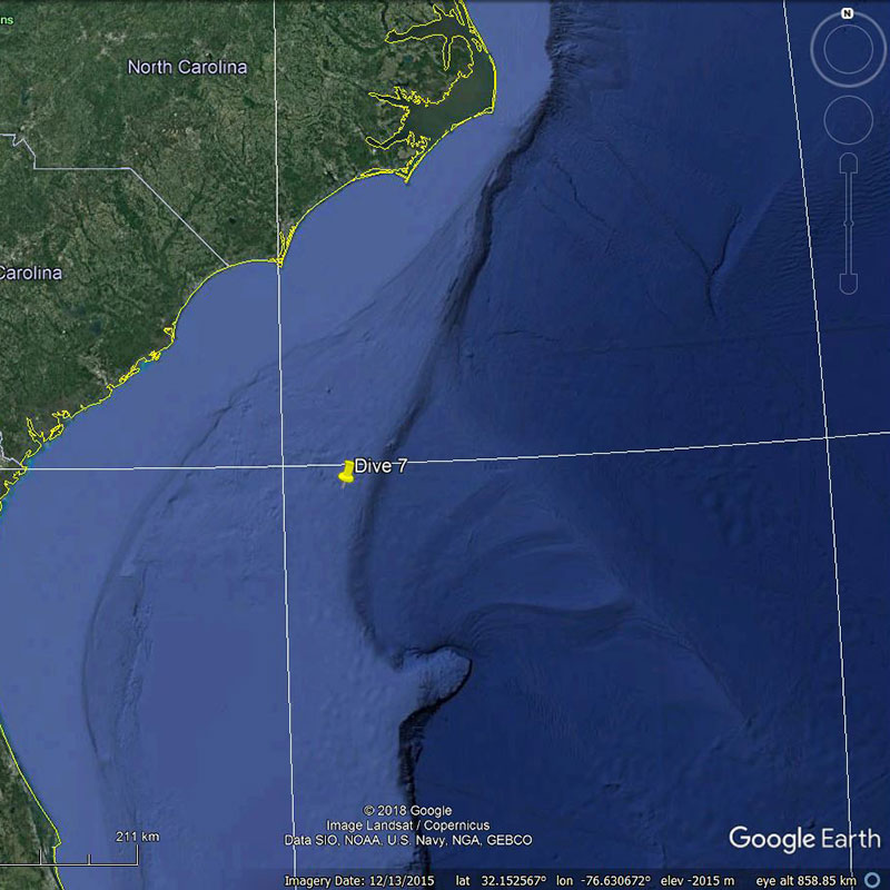Location of NOAA Ship Okeanos Explorer on June 21, 2018.