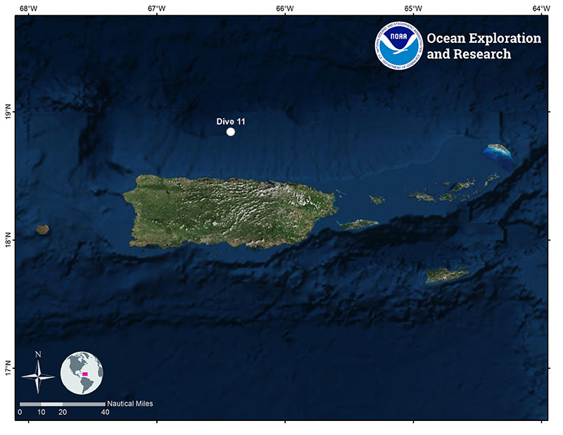 Location of Dive 11 on November 11, 2018.