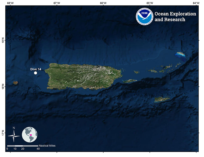 Location of Dive 14 on November 14, 2018.