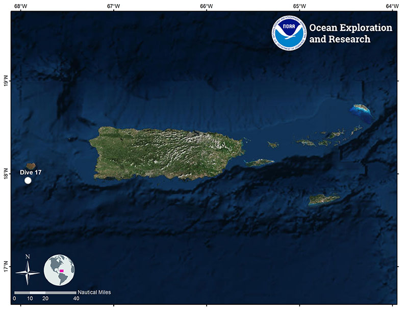 Location of Dive 17 on November 17, 2018.