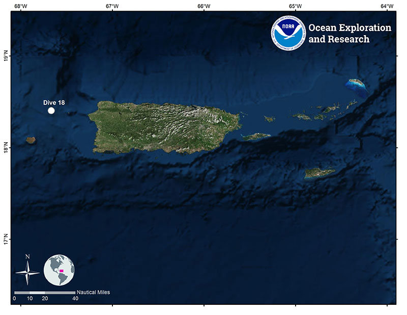 Location of Dive 18 on November 18, 2018.